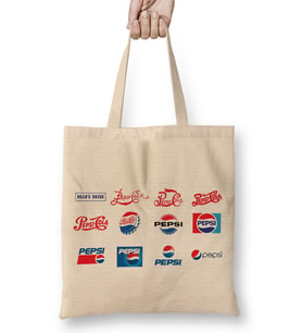 Pepsi Logo 02 Bez Çanta Uzun Saplı