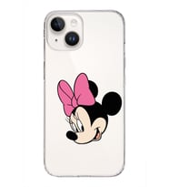 Apple iPhone 14 Uyumlu Kapak Minnie Mouse Tasarımlı Şeffaf Silikon Kılıf