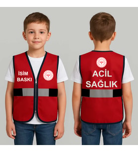 ÇOCUK ETKİNLİK ACİL SAĞLIK YELEĞİ (Kırmızı)
