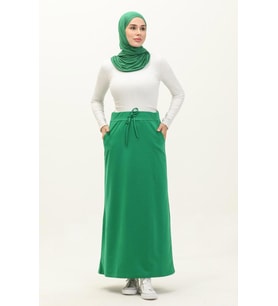 Beli Bağlamalı Cepli Spor Etek - 00152.111 - Beneton Yeşil (Benetton)