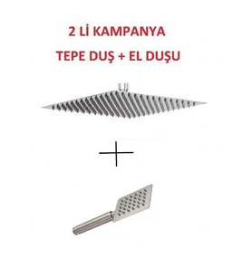 Kireç kırıcılı KARE 304 kalite paslanmaz inox düz duş başlığı tepe duş başlığı + el duşu