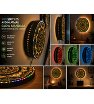 RGB Şerit LED Aydınlatmalı Glow Mandala Duvar Dekoru