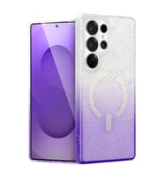 Durukar® Samsung Galaxy S25 Ultra Pummel Shiny Magsafe Kapak - Mor