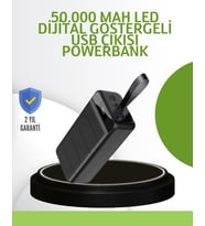 Güçlü 50.000 Mah – Led Ekranlı, Çoklu Bağlantı Seçenekli, Akıllı Koruma Sistemli Şarj Ünitesi