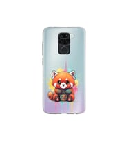 Redmi Note 9 ile Uyumlu Splash Tilki Tasarımlı Şeffaf Silikon Kılıf