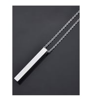 Gogoey Unisex Cubuk Bar Murat Boz Çubuk Sade Metal Gümüş Kolye