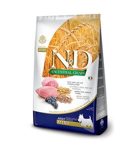 N&D Az Tahıllı Kuzulu&Yabanmersinli Mini Irk Yetişkin Köpek Maması 2,5 KG