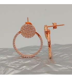 ROSE TAŞLI 925 AYAR GÜMÜŞ KÜPE