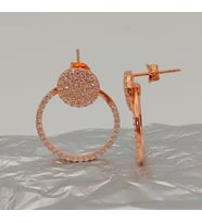 ROSE TAŞLI 925 AYAR GÜMÜŞ KÜPE