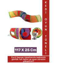Premium Kedi Köpek Eğlenceli Oyuncak Sağlıklı Kokusuz Bağımsız Oyun Evcil Hayvan Tüneli 115 X 25 Cm