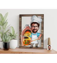 BK Gift Kişiye Özel Erkek Fırıncı Karikatürlü 3D Ahşap Tablo, Sevgiliye Hediye, Arkadaşa Hediye, Yıl Dönümü Hediyesi, Doğum Günü Hediyesi-1