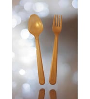 Plastik Lüx Altın Renk Kaşık - Parti Davet Piknik Çorba Yemek Kaşığı - 18 Cm. - 75 Adet