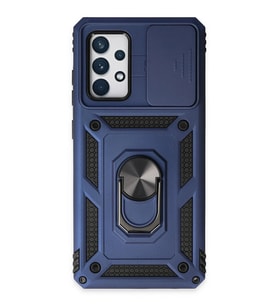 Durukar® Samsung Galaxy A72 Kılıf Pars Lens Yüzüklü Silikon - Lacivert