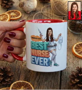 Kişiye Özel Karikatürlü Hemşire Best Nurse Ever Kupa Bardak Tıp Bayramı Hediyesi