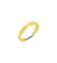 Gümüş altın yaldızlı zirkon taşlı alttan ayarlamalı yüzük SGTL12286GOLD (Rose)