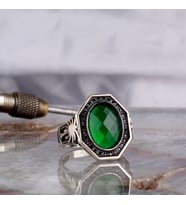 PALMİYE AĞACI MOTİFLİ 925 AYAR GÜMÜŞ ERKEK YÜZÜK