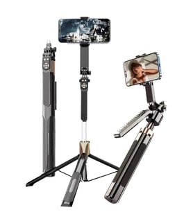 Bluetooth Kumandalı 180cm Tripod Selfie Çubuğu, GoPro Uyumlu, 360° Pan Kolu