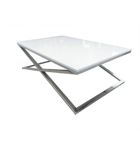 Orta Sehpa 13917 X ST Çapraz Model Metal Nikelaj Ayak Parlak Boya Tabla El Yapım