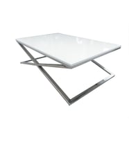 Orta Sehpa 13917 X ST Çapraz Model Metal Nikelaj Ayak Parlak Boya Tabla El Yapım