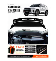 e-biz SSANGYONG KGM TORRES (2023-2026) Uyumlu Torpido Örtüsü, Torpido Kılıfı - Siyah-Gri - EBZ-TRP-0491