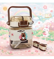 Reading Capybara Pipetli Suluk 500 ML – Kawaii Çocuk Matara Taşınabilir Kilitli