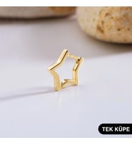 14 Ayar Yıldız Tek Halka Altın Küpe 0,67 gr