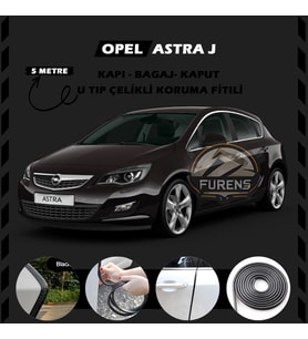Opel Astra J Oto Araç Kapı Koruma Fitili 5metre Parlak Siyah Renk