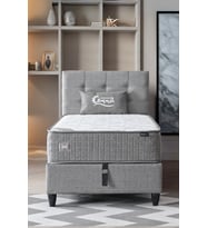 Mimoza Modeli Tek Kişilik Full Ortopedik Antibakteriyel Yataklı Baza ve Başlık Takımı 3 lü Set