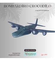 Bombardiro Crocodilo Tung Tung Sahur Kanat Boyutu 15 cm Figür (Yeşil)