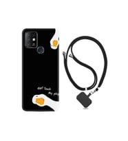 Infinix Hot 9 Kılıf Silikon Desen Boyun Askılı Dont Touch Duck 1655