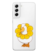 Samsung Galaxy S22 Uyumlu Tatlı Ördek Desenli Şeffaf Telefon Kılıfı