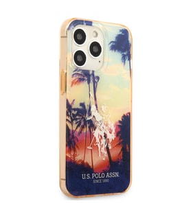 Apple iPhone 14 Pro Uyumlu Kılıf U.S. POLO ASSN. Renkli Ağaç Baskılı Dizayn Kapak (Kırmızı)
