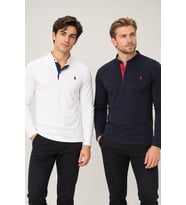 Dewberry Erkek Pamuklu Sweatshirt 2'li Set Lacivert-Beyaz V4009 Casual Stil, Şehir Stili, Hafta Sonu Kombini