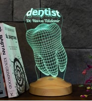 Kendin Tasarla Diş Doktoru Hediyesi Dentist Temalı 3 Boyutlu Led Lamba