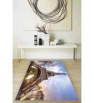 Mavi Paris Eyfel Kulesi Kaymaz Tabanlı Dekoratif Halı RV339 - 100 x 160 cm