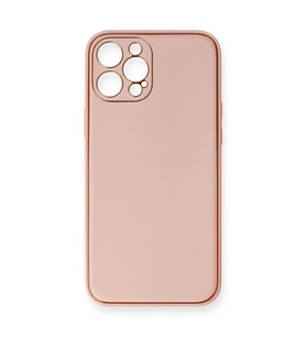 Iphone 12 Kılıf Coco Deri Silikon Kapak - Pembe