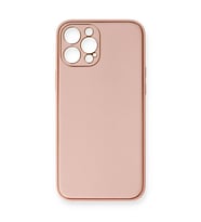 Iphone 12 Kılıf Coco Deri Silikon Kapak - Pembe