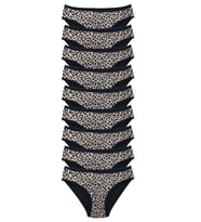 9 Adet Leopar Desenli Likralı Yumuşak Dokulu Kadın Slip Külot