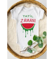 Tatil Zamanı Özel Tasarım Bebek Zıbın Pamuklu Çıtçıtlı Body