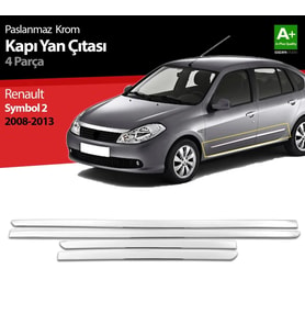 Renault Symbol Uyumlu 2 Krom Kapı Yan Çıtası 2008-2013