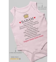 Babam Doğum Günün Kutlu Olsun Baskılı Bebek Zıbını – Çıtçıtlı Body 8 Renk  %100 Pamuk Sıfır Kol (Bebek Pembesi)
