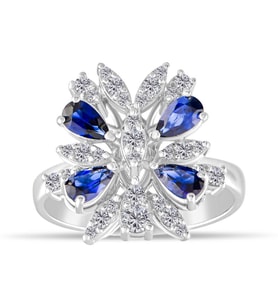 1.30 Karat Safir Pırlanta Yüzük