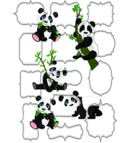 Yenilebilir Şeker Kağıt Panda Temalı Pasta ve Kupcake Süsleme
