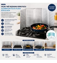OCAK YAĞ SIÇRAMA KORUYUCU ALÜMİNYUM FOLYO PLAKA 84X32.5CM