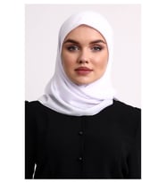 Kofra Desenli Baş Örtü - Beyaz (Karışık)