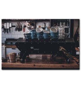 Cakatablo  Cafe Espresso Makinesi ve Fincanlar MDF Tablo
