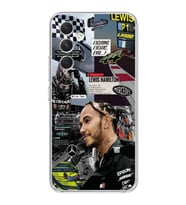 Samsung Galaxy A55 Uyumlu Lewis Hamilton Kolaj Tasarımlı Şeffaf Telefon Kılıfı