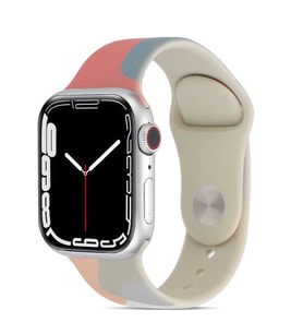 Apple Watch 7/8/9 41mm Kordon Karışık Renkli Silikon Kordon