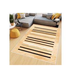 Rovigo Home Dijital Baskı Yıkanabilir Kaymaz Taban Salon Halısı RVG0471 (Sarı)