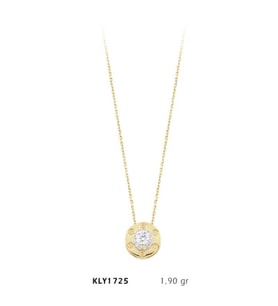 14 Ayar Tektaş Kolye KLY1725 (Çok Renkli)